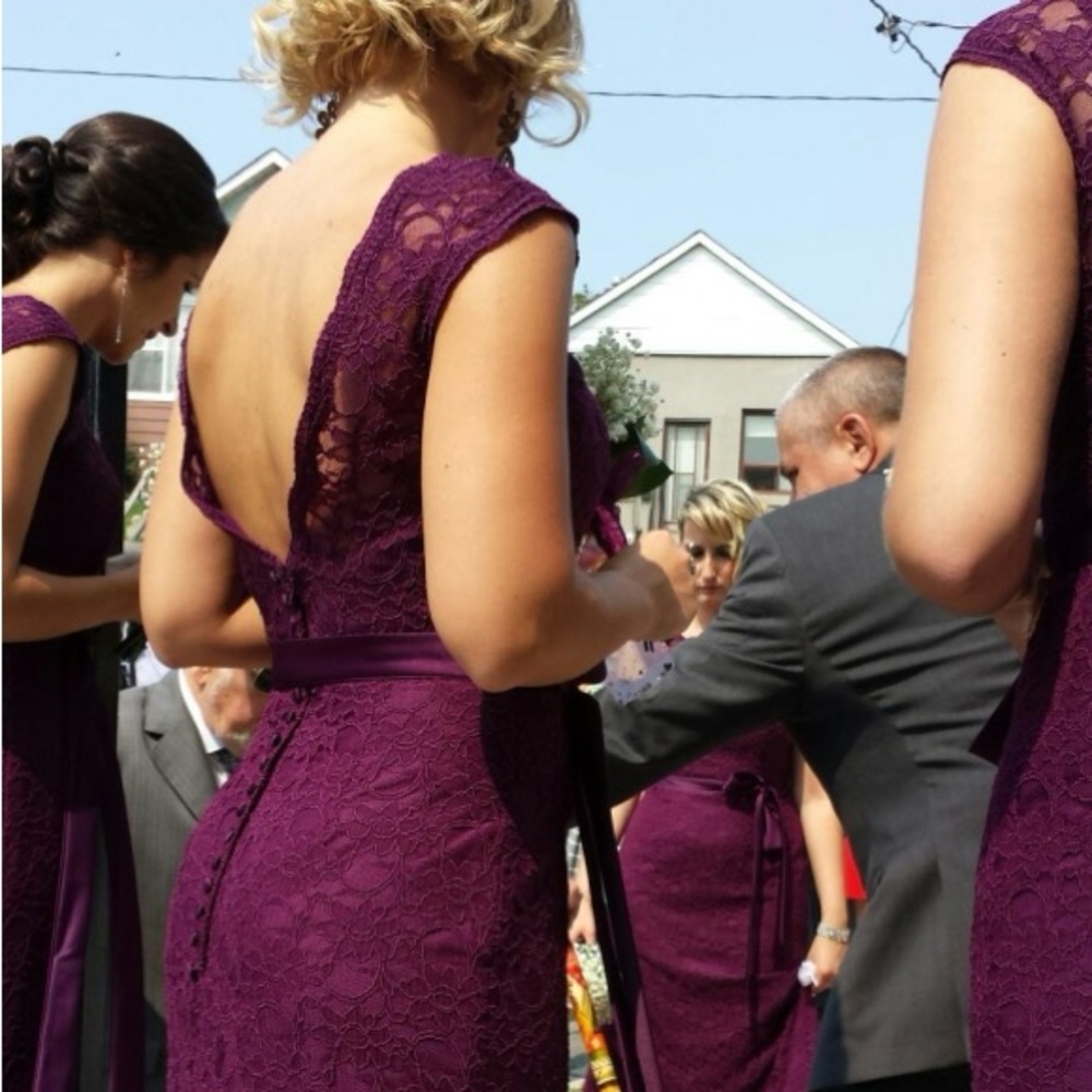 Elegant Purple Lace Evening Gown